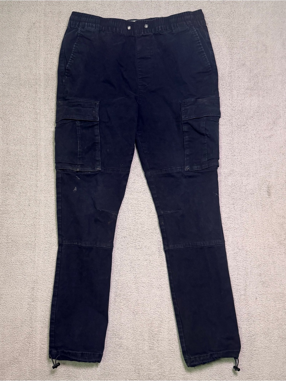 PacSun Black Utility Cargo Pants Slim M Mens Elastic Drawstring Toggle Ankle
